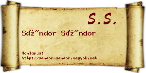 Sándor Sándor névjegykártya